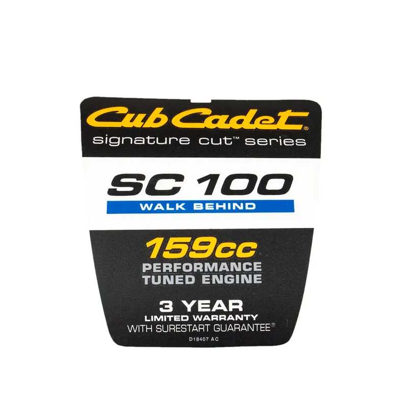 Buy Direct CUB CADET 777D18407 SC 100 Logo Shroud Label