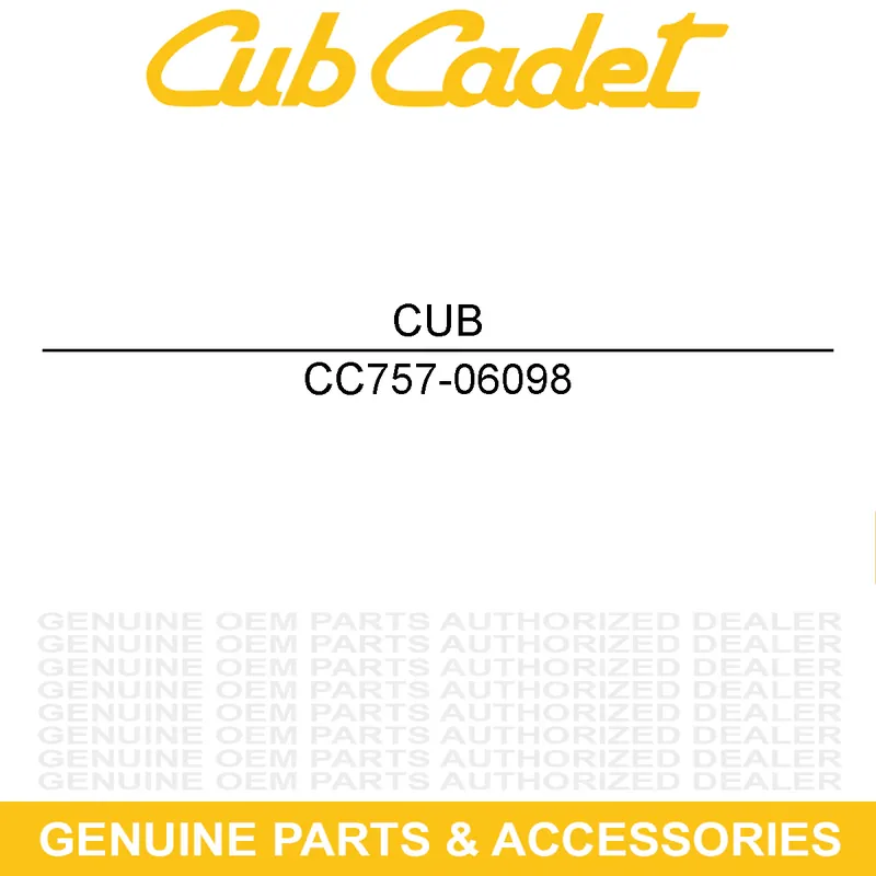CUB CADET 757-06098 SEAT-HIGH CUB ARM Genuine