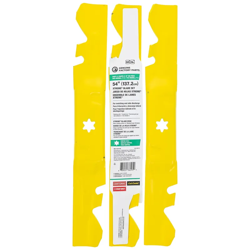 Same Day Shipping CUB CADET 490-110-F179 54" Xtreme Mulching Blade Set 6-Point Star Mount