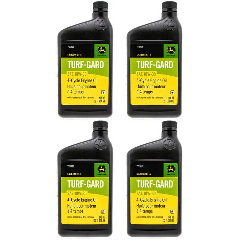 Mega Sale John Deere TY22029 Turf-Gard SAE 10W-30 4-Cycle Engine Oil 1 Quart Bottle 4PK 4-Pack