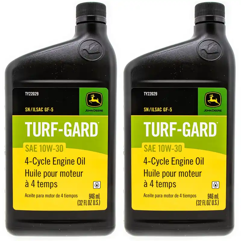 Mega Sale John Deere TY22029 Turf-Gard SAE 10W-30 4-Cycle Engine Oil 1 Quart Bottle 2PK 2-Pack