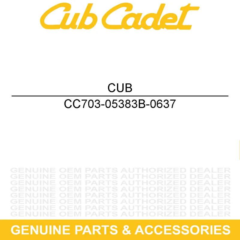 Markdown CUB CADET 703-05383B-0637 Powder Black Retainer Plate
