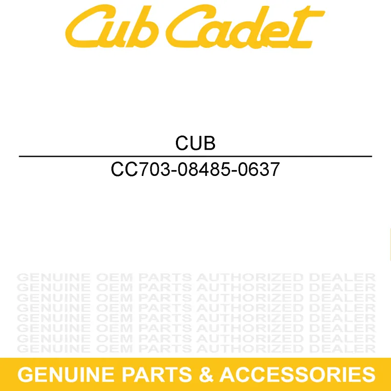 Fast Shipping CUB CADET 703-08485-0637 PLT-HEX BRG STOP