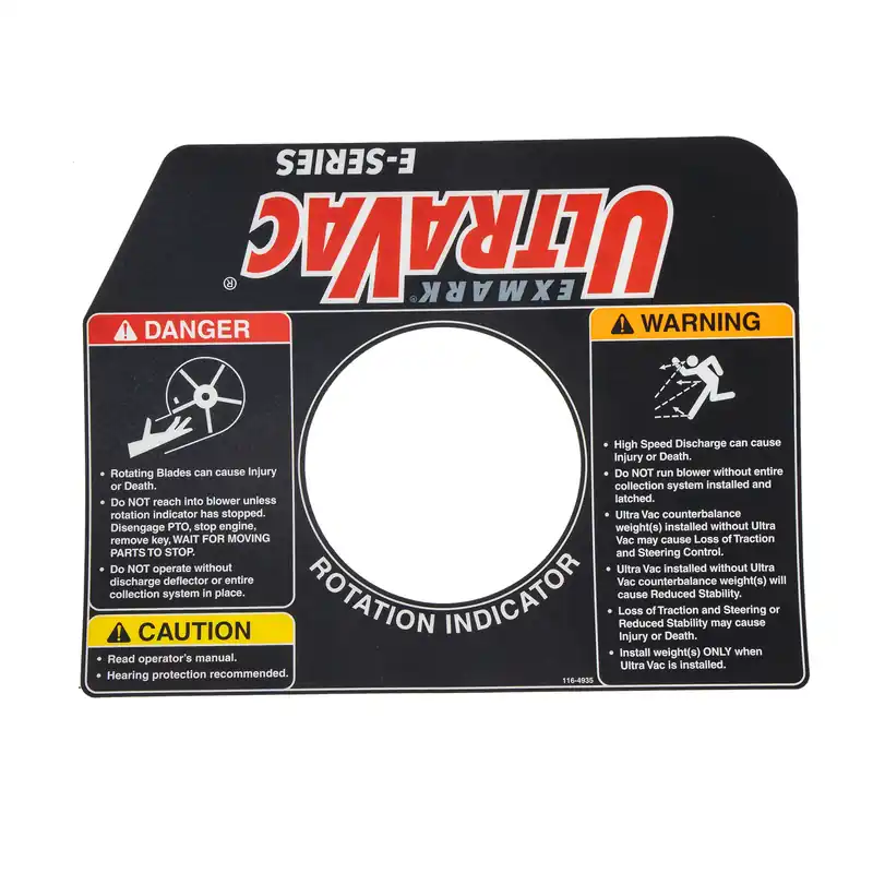 Exmark 116-4935 Blower Warning Decal Next Day Delivery