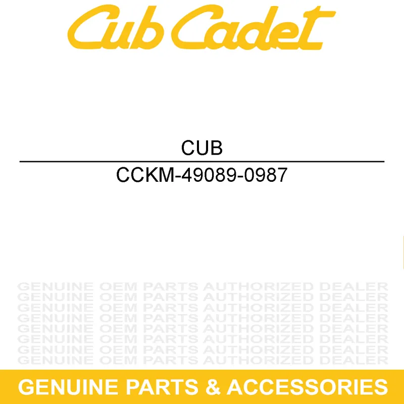 CUB CADET KM-49089-0987 Engine Shroud Time-Limited
