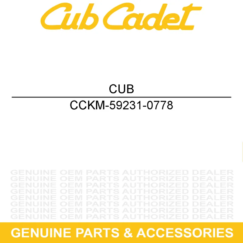 CUB CADET KM-59231-0778 Oil Filler Tube Certified