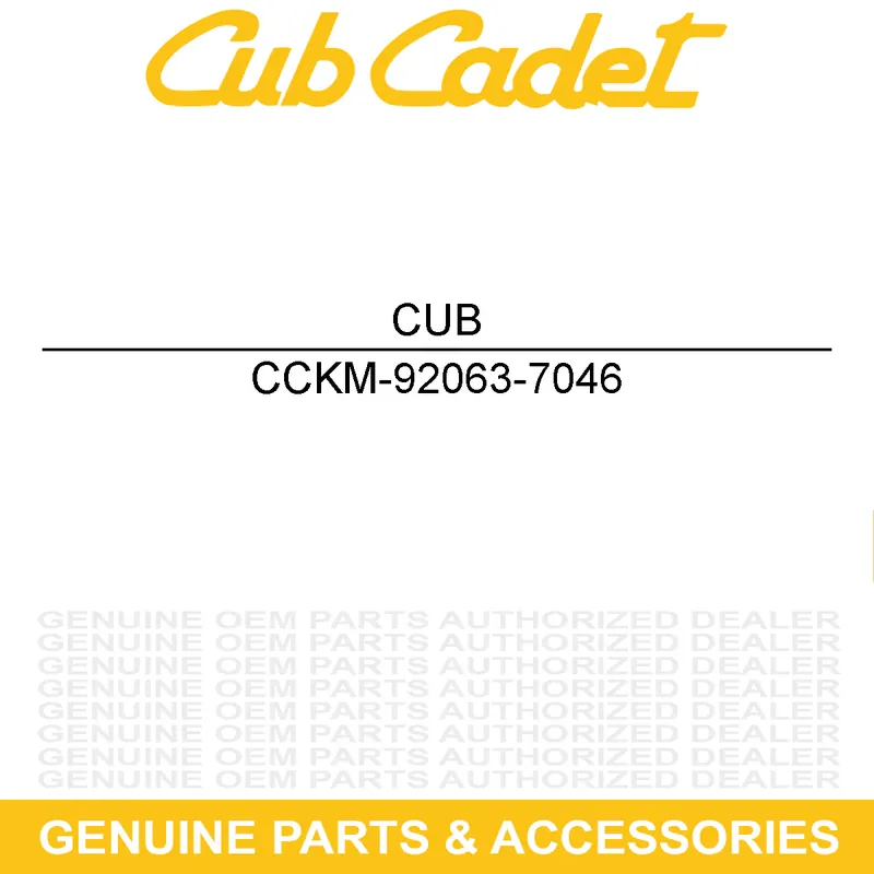 CUB CADET KM-92063-7046 JET-MAIN #100 Buy Direct