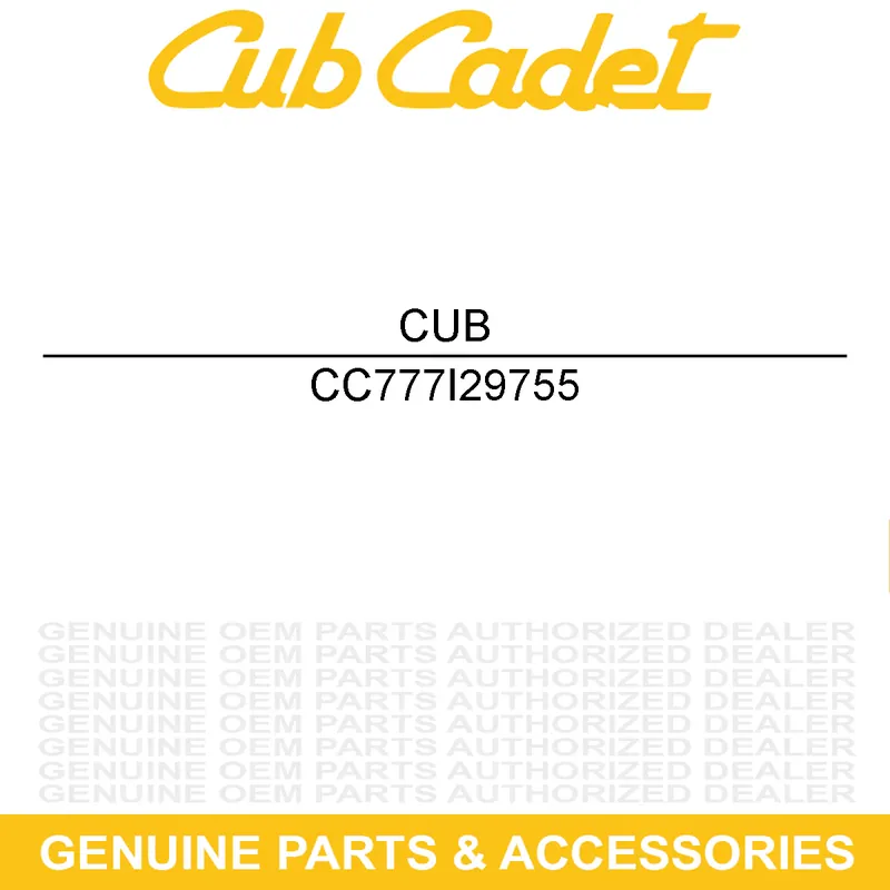 Luxury CUB CADET 777I29755 Right Fuel Deck Height Control Label