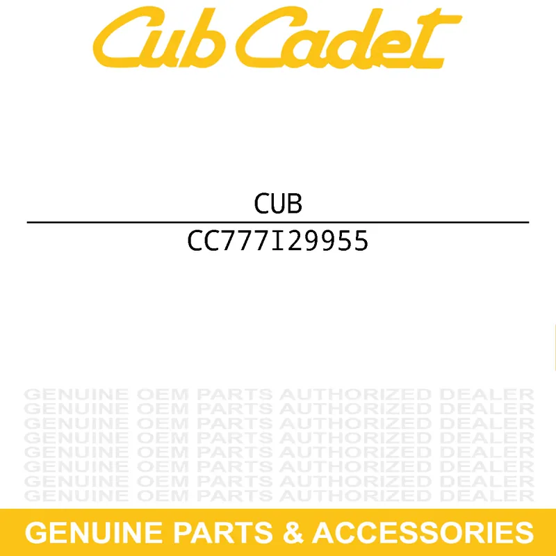 CUB CADET 777I29955 Label WideCut Mower Handle Transport Price Drop