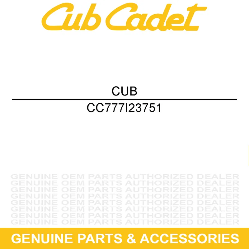 CUB CADET 777I23751 LABEL-RIDER LT5 6 Authentic