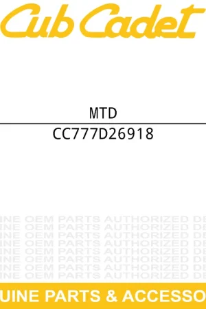 Authentic MTD 777D26918 LABEL-SINGLE STAGE