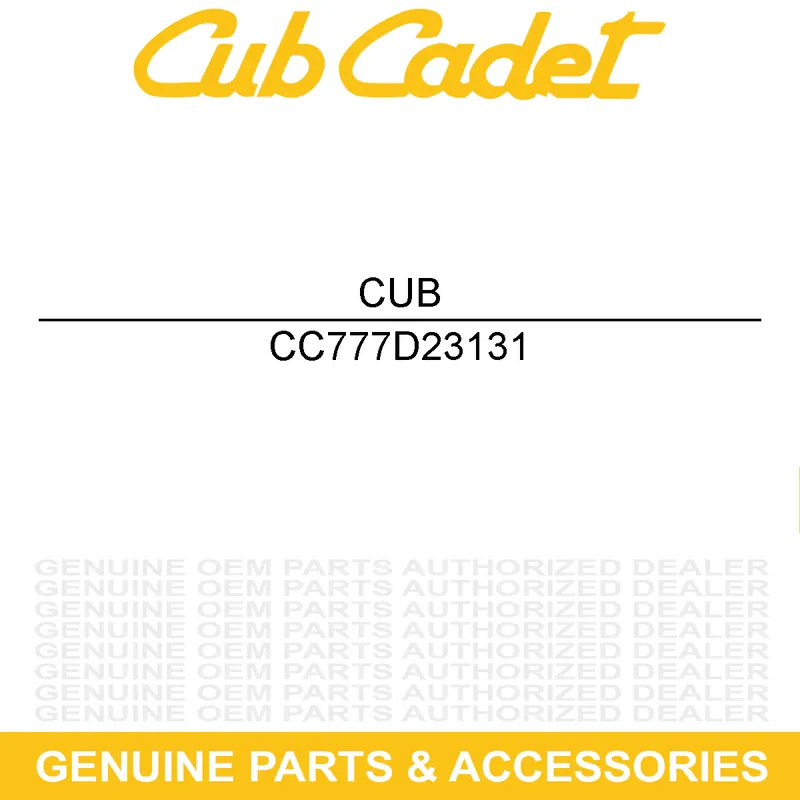 CUB CADET 777D23131 LABEL-MINI CUB LR1 Markdown