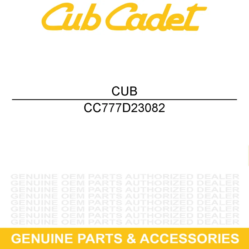 CUB CADET 777D23082 Label Cadet Logo Order Now
