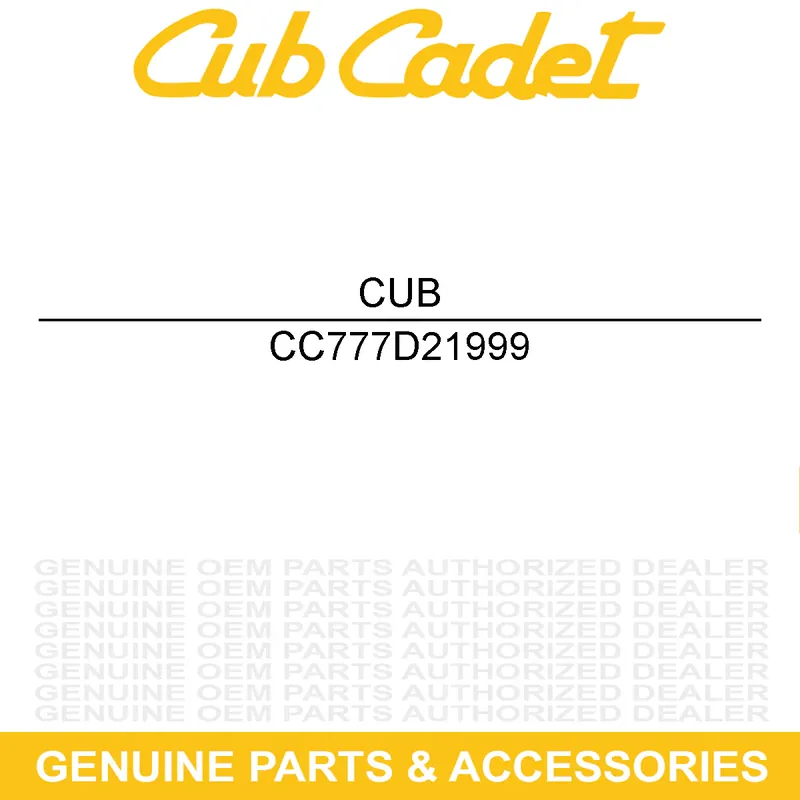 CUB CADET 777D21999 LBL-420CC OHV ENG Instant Buy