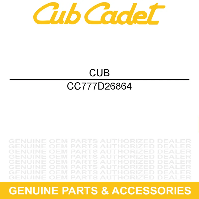 Professional Grade CUB CADET 777D26864 LABEL-SNOW HSG 24