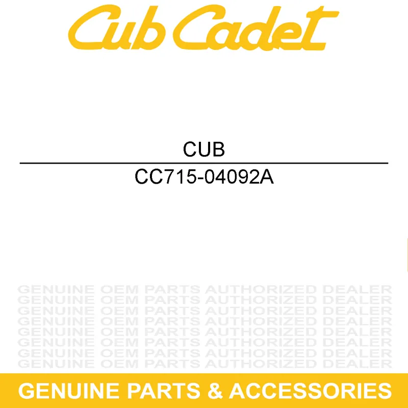 Buy Online CUB CADET 715-04092A PIN-DOWEL 7 X 14