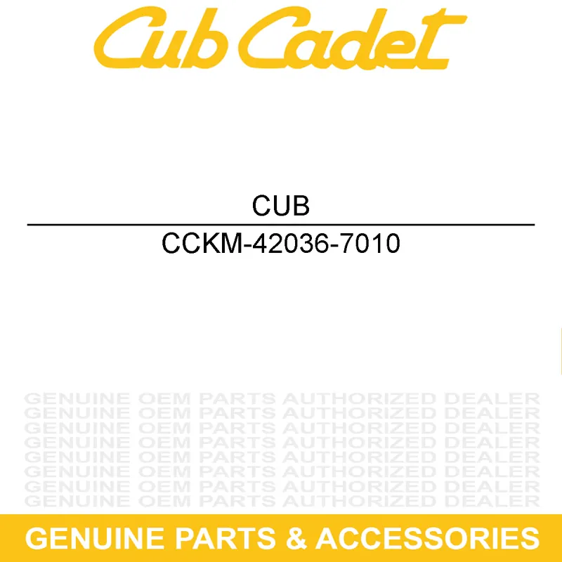 CUB CADET KM-42036-7010 Sleeve Place Order
