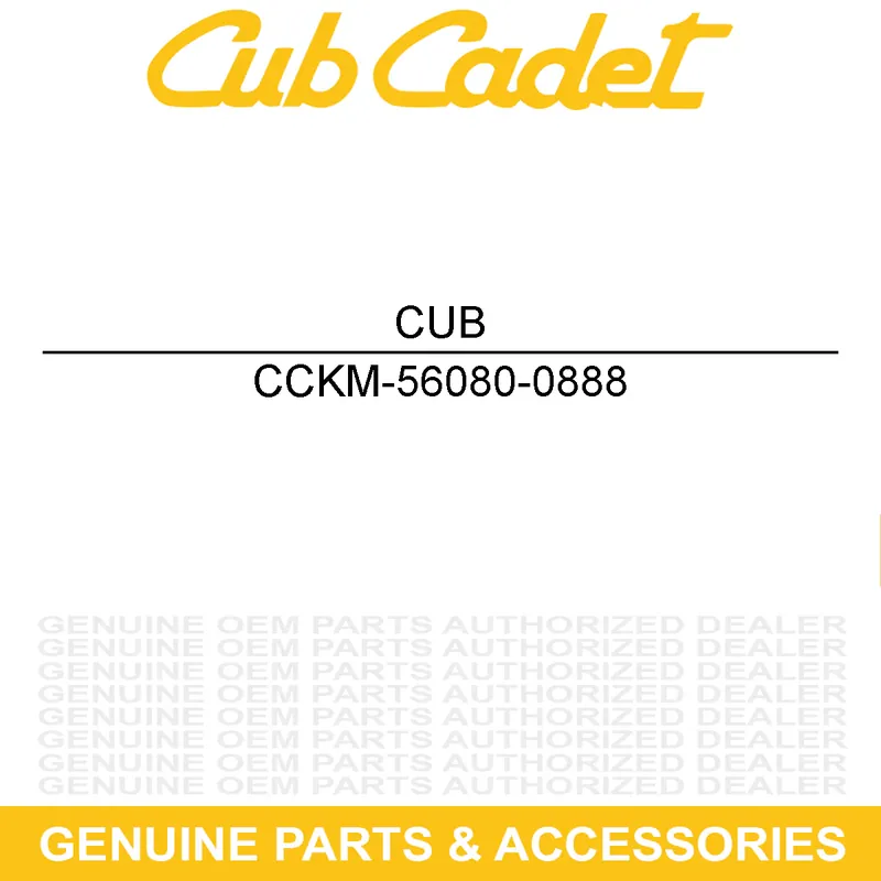 Limited Offer CUB CADET KM-56080-0888 Label