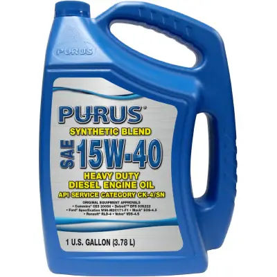 Trusted Brand PURUS® SYNTHETIC BLEND SAE 15W-40 API CK-4/SN ENGINE OIL