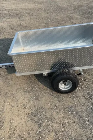 Trophy Trailer - Aluminum Yard Trailer - Diamond Plate Sides - 33" x 60" - Lift Out Rear Gate Mega Sale