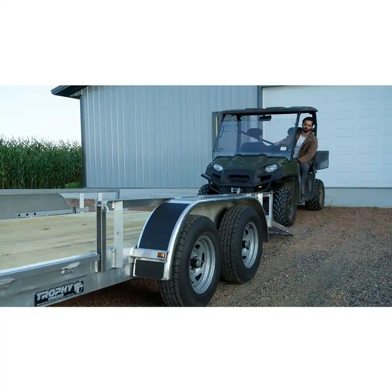 Cheap Trophy Trailer - TANDEM AXLE - OPEN SIDE - Aluminum Utility Trailer - Sizes: 12ft - 16ft