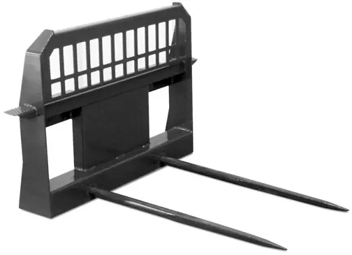 Genuine Skid Steer Bale Spear Attachment With High Back and Double Spears (Professional Series)