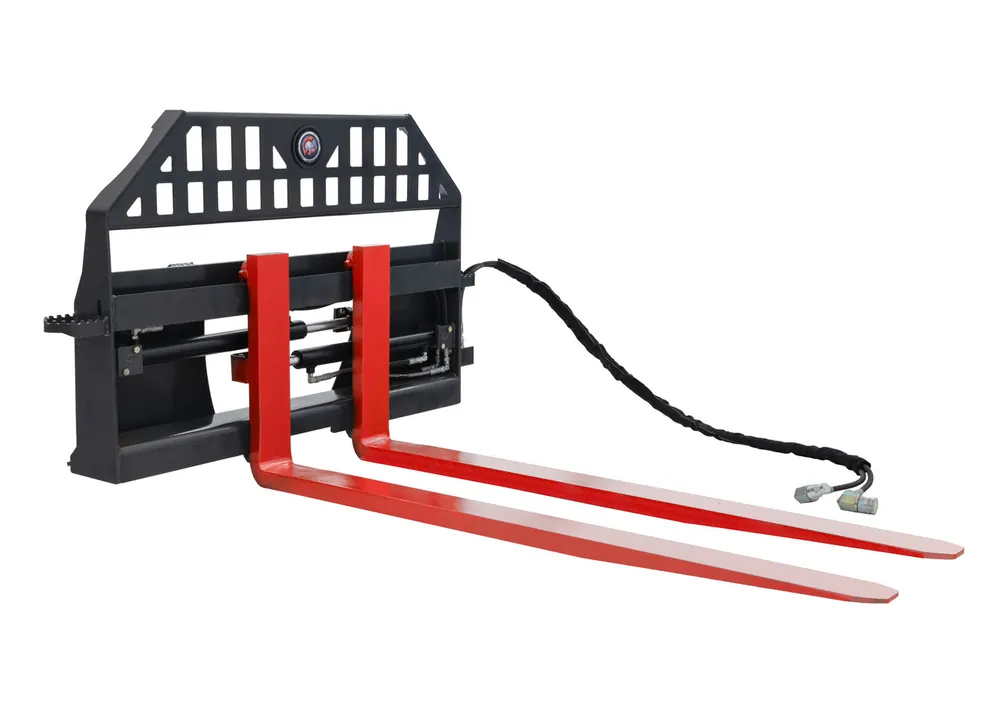 Luxury Skid Steer Pallet Fork Frame With 72" Long Tines Class II 5500 lbs Hydraulic Adjustable (Professional Series)