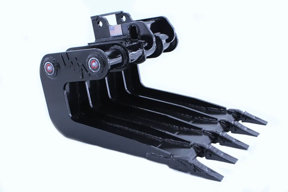 30" Wide Mini Excavator Concrete Slab Grab Bucket With Teeth 6,000 lbs-10,000 lbs Machine Fresh Stock