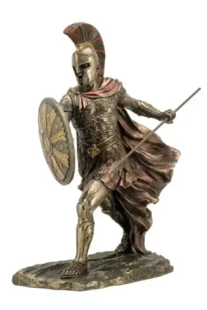 Achilles Warrior Statue With Spear and Shield Bronzed Price Drop