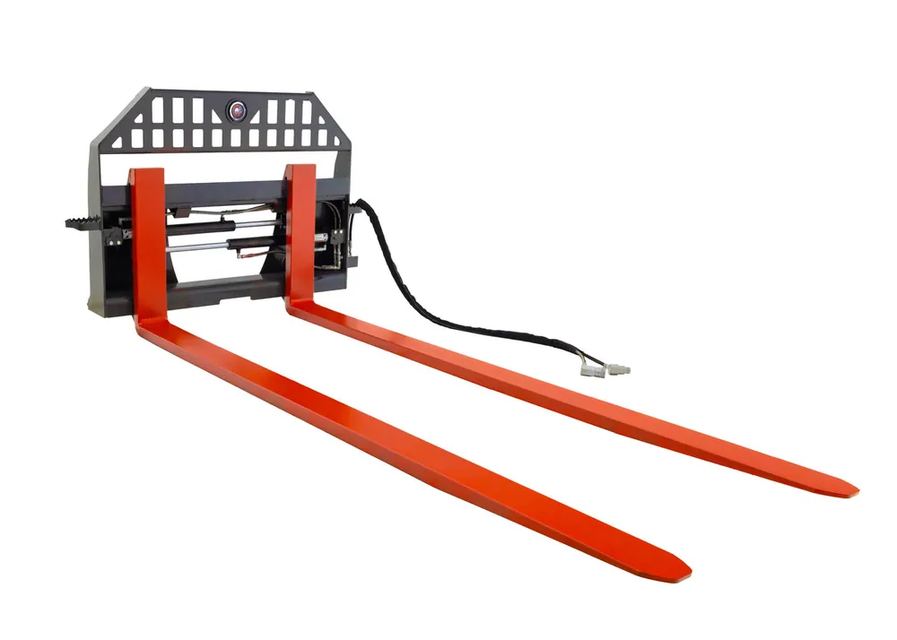 Skid Steer Pallet Fork Frame With 96" Long Tines Class III 8000 lbs Hydraulic Adjustable (Industrial Series) Express Delivery