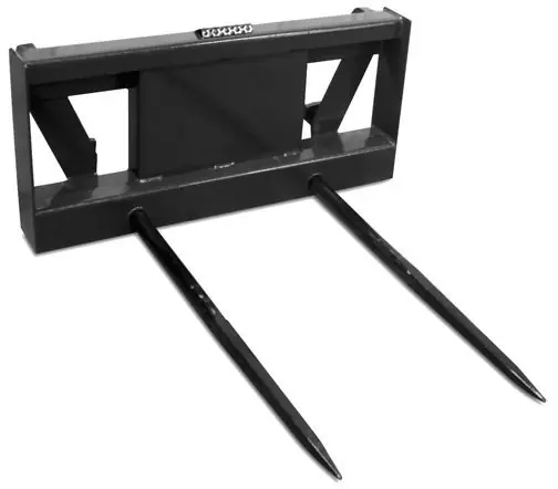 Bargain Skid Steer Bale Spear Attachment With Double Tines (Economy Series)