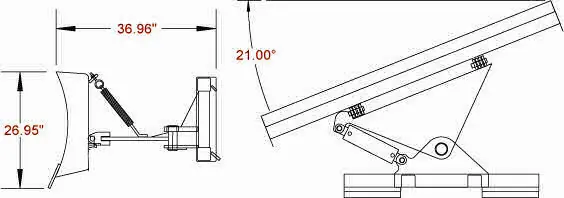 Tractor Manual Angle Snow Blade 48" Wide Free Returns