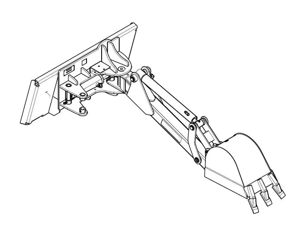 Shop Now Mini Skid Steer EZ Backhoe Attachment Swing Arm (Bobcat MT | S70 Mount)