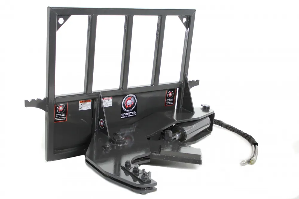 Skid Steer Tree Shear Attachment That Cuts Up To 12" Dia Trees With Fixed Base Same Day Shipping