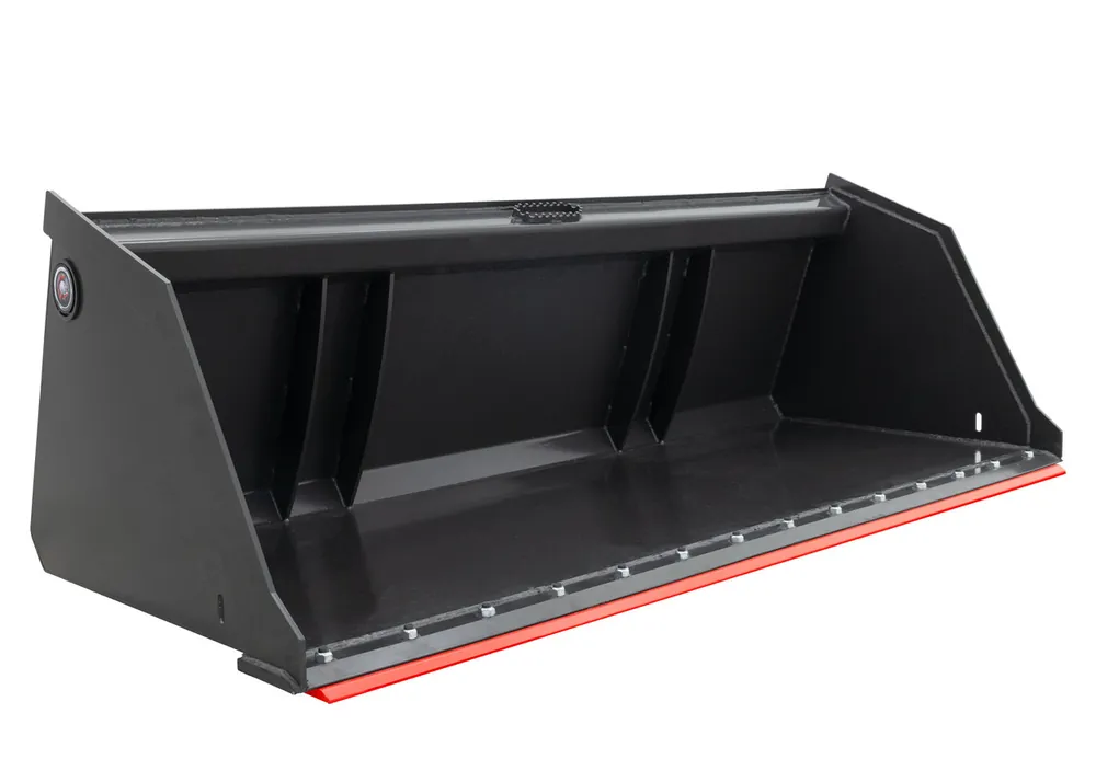 Luxury 84" Wide Skid Steer Snow & Litter Bucket With Bolt on Edge