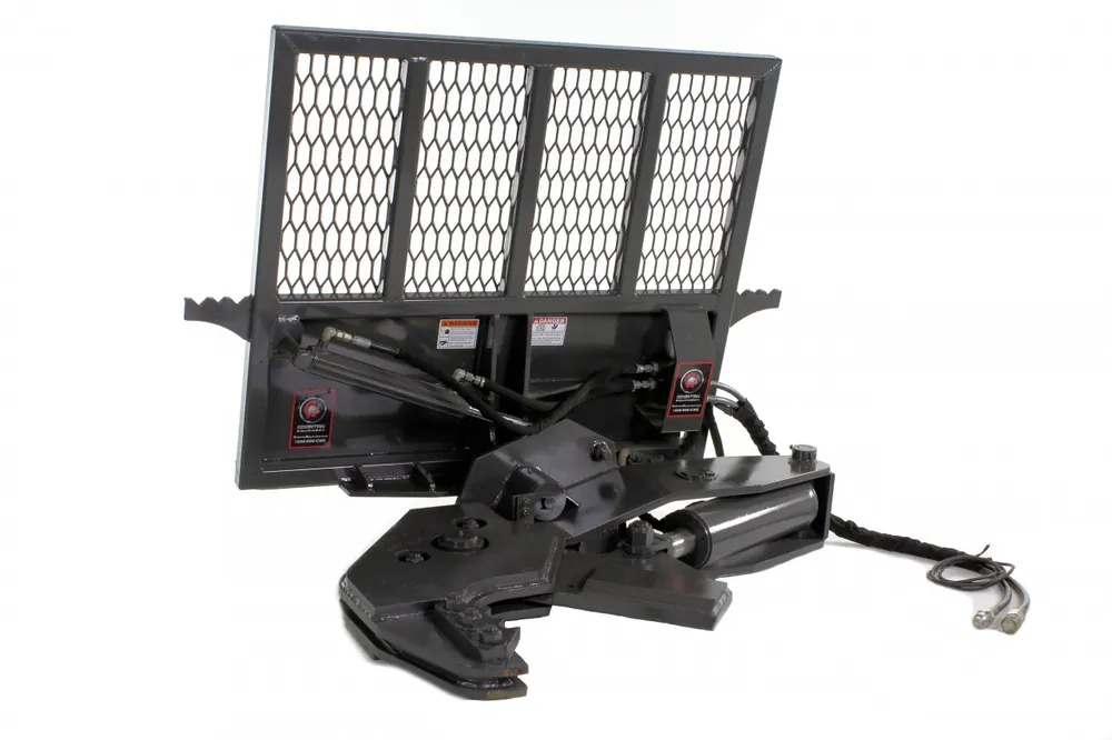 Reduced Price Skid Steer Tree Shear Attachment That Cuts Up To 12" Dia Trees With Hydraulic Rotation