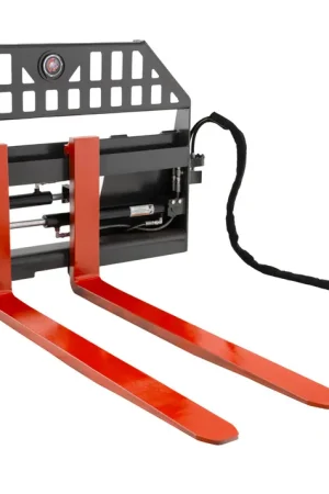 Skid Steer Pallet Fork Frame With 48" Long Tines Class II 4000 lbs Hydraulic Adjustable (Professional Series) Limited Offer