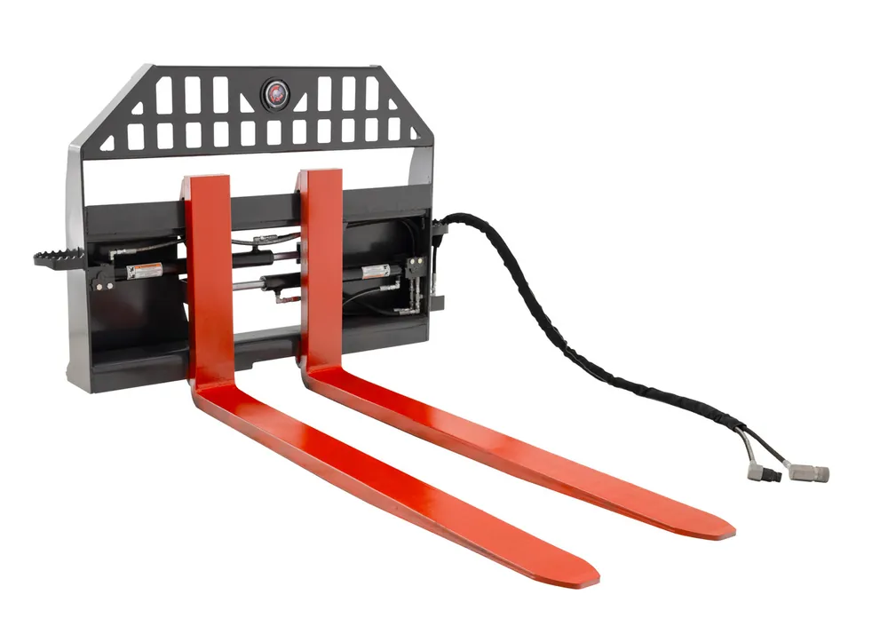 Markdown Skid Steer Pallet Fork Frame With 60" Long Tines Class III 8000 lbs Hydraulic Adjustable (Industrial Series)