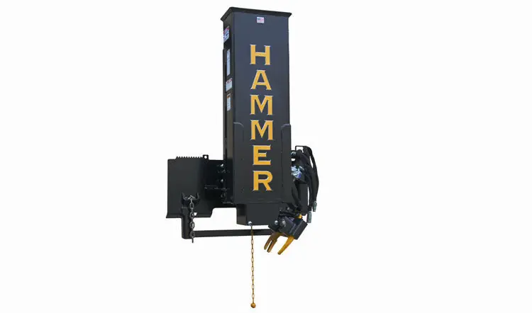 Fresh Stock Skid Steer Post Driver Model SE40 Attachment With Power Tilt, Grapple (Added Ballast Weight Kit)