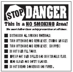 (29457) DECAL No Smoking Area, Fuel Tank Buy Today