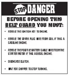 Top Rated (29459) Danger, Before Opening Belt Guard